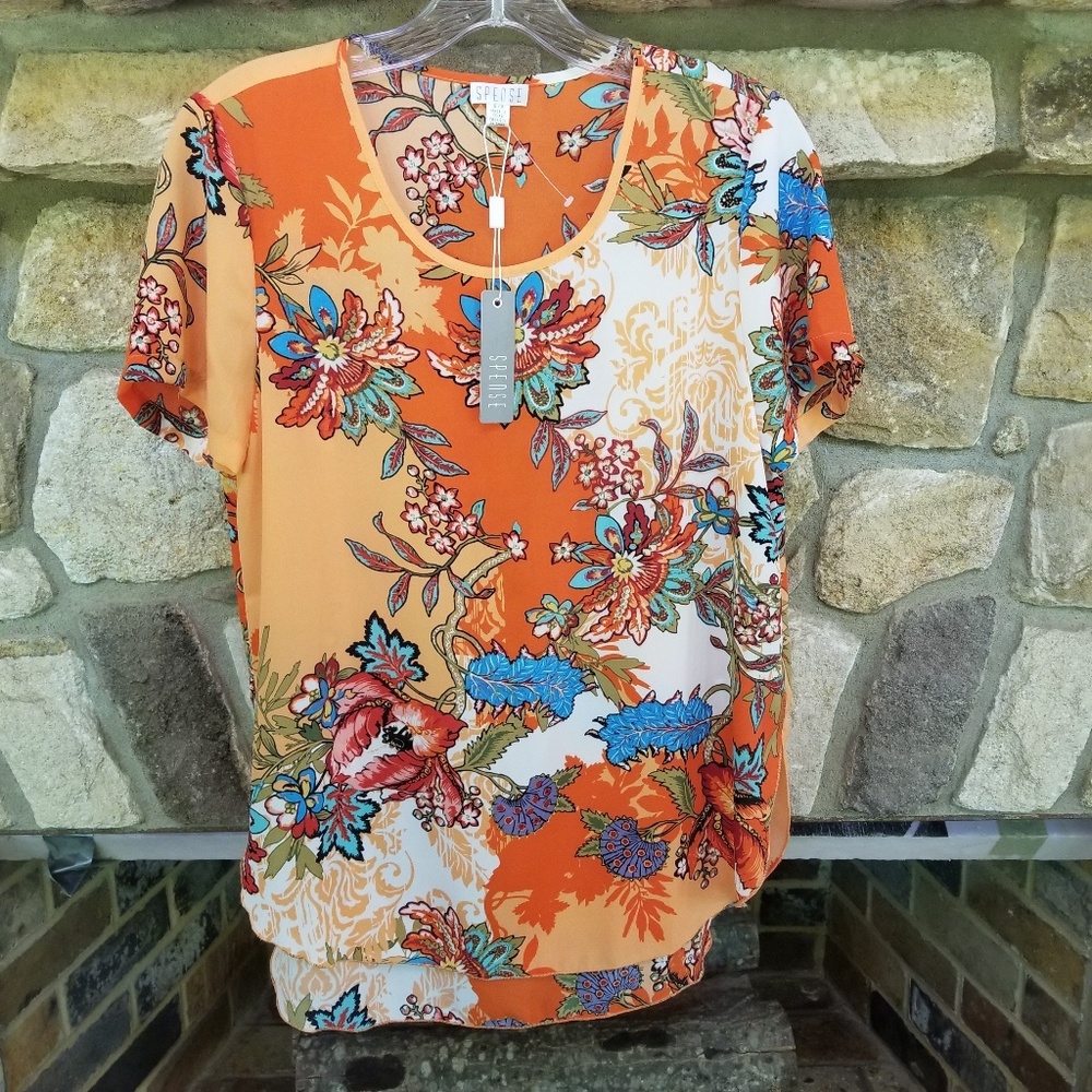 Spense Shirt Size Small Orange Color